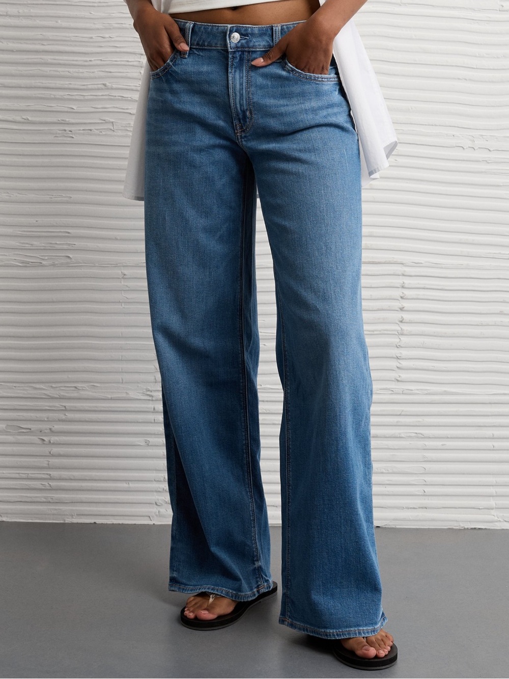 AE dreamy drape low rise jeans